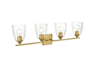 Harris 4 light Brass and Clear Bath Sconce