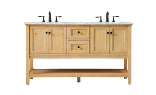 60 inch double bathroom vanity in natural wood