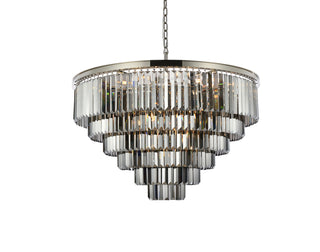 Sydney 33 light polished nickel Chandelier Silver Shade (Grey) Royal Cut Crystal