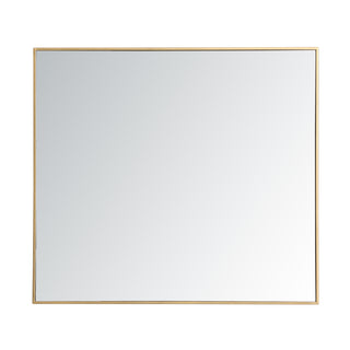 Metal frame rectangle mirror 36 inch in Brass