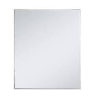 Metal frame rectangle mirror 30 inch in silver