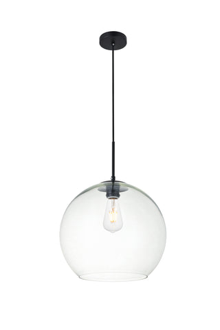 Baxter 1 Light Black Pendant With Clear Glass