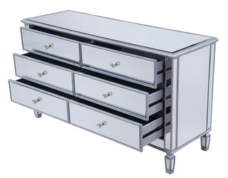 6 drawers cabinet 60 in. x 20 in. x 34 in. in silver paint