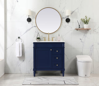 32 inch Single bathroom vanity in blue