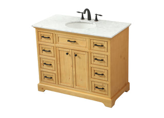 42 inch Single bathroom vanity in natural wood