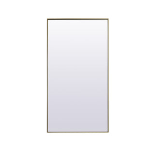 Metal Frame Rectangle Full Length Mirror 36x72 Inch in Brass