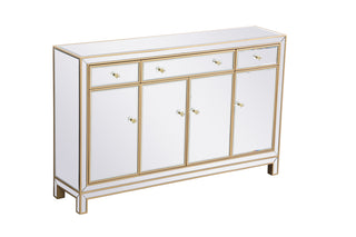56 inch mirrored credenza in gold