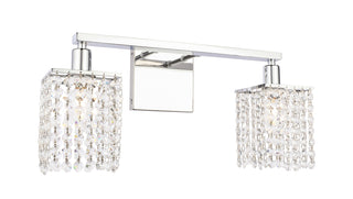 Phineas 2 light Chrome and Clear Crystals wall sconce