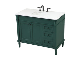 42 inch Single bathroom vanity in green