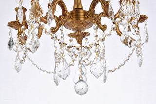 Rosalia 5 light French Gold Flush Mount Clear Royal Cut Crystal