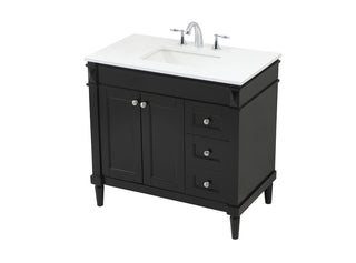 36 inch Single bathroom vanity in black