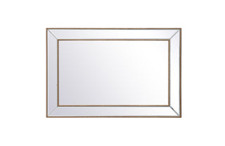 Iris beaded mirror 42 x 28 inch in antique gold