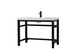 42 inch ADA compliant Single bathroom metal vanity in black