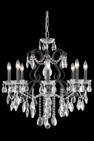 St. Francis 6 light Dark Bronze Chandelier Clear Royal Cut Crystal