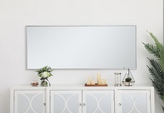 Metal frame rectangle mirror 24 inch in silver