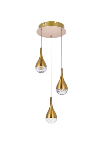 Amherst 10 inch LED pendant in satin gold