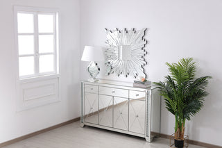 60 in clear crystal mirrored credenza