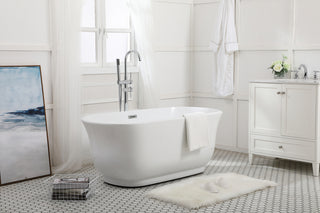 59 inch soaking bathtub in glossy white