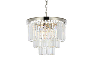 Sydney 9 light polished nickel Chandelier Clear Royal Cut Crystal