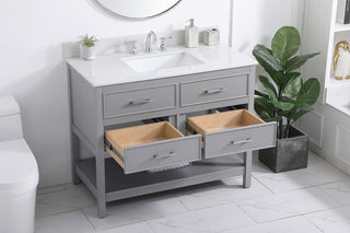 42 inch Single bathroom vanity in gray with backsplash