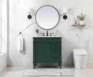 32 inch Single bathroom vanity in green