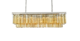 Sydney 12 light polished nickel Chandelier Golden Teak (Smoky) Royal Cut Crystal