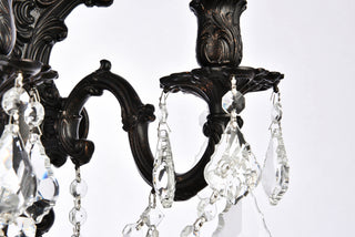 Monarch 3 light Dark Bronze Wall Sconce Clear Royal Cut Crystal