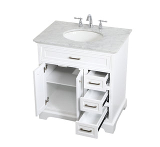 32 inch Single bathroom vanity in white