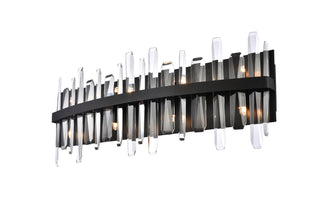 Serena 30 inch crystal bath sconce in black