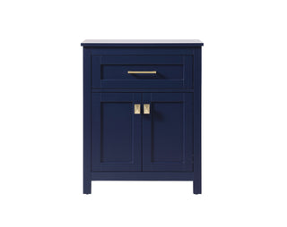 24 Inch Wide Bathroom Storage Freestanding Cabinet In Blue