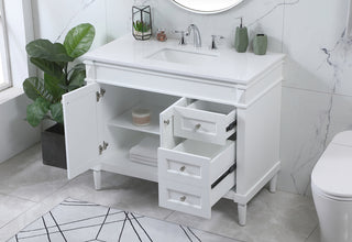 42 inch Single bathroom vanity in white