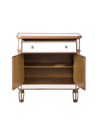1 Drawer 2 Door Cabinet 32 in. x 16 in. x 32 in. in Gold Clear