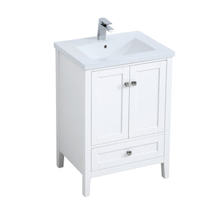 24 In. Single Bathroom Vanity Set In White