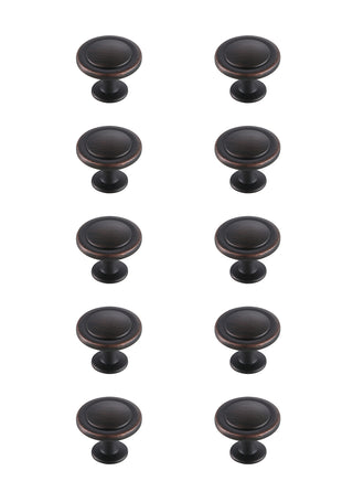 Logyn 1.3" Diameter Oil-rubbed Bronze Mushroom Knob Multipack (Set of 10)