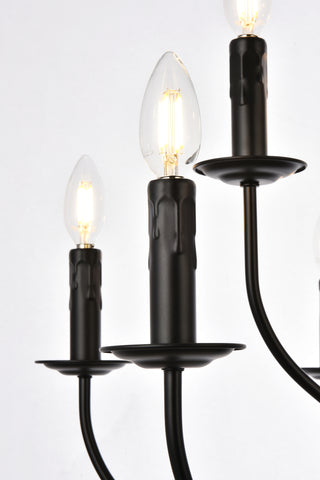 Westley 9 lights pendant in black