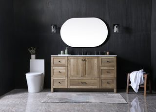 60 Inch SIngle Bathroom Vanity In Natural Oak