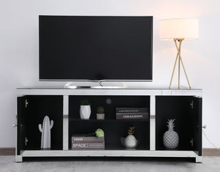 59 in. crystal mirrored TV stand