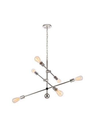 Axel 6 Lights polished Nickel Pendant