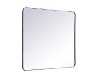 Soft corner metal rectangular mirror 36x40 inch in Silver