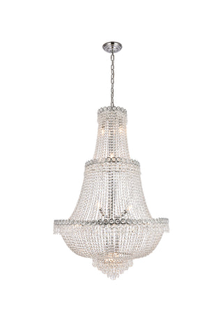 Century 17 light Chrome Chandelier Clear Royal Cut Crystal