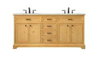 72 inch double bathroom vanity in natural wood