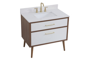 36 inch bathroom Vanity in White with Backsplash