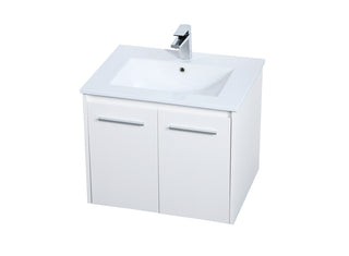 24 inch  Single Bathroom Floating Vanity in White