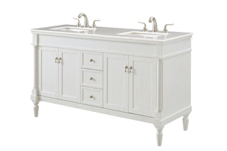 60 In. Single Bathroom Vanity Set In Antique White