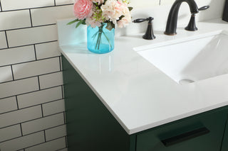 36 inch bathroom vanity in Green with backsplash