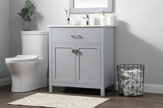 30 Inch SIngle Bathroom Vanity In Grey