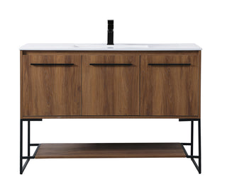 48 inch  Single Bathroom Vanity in Walnut Brown