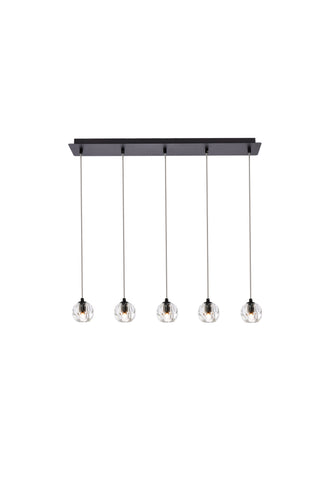 Eren 5 lights Black pendant