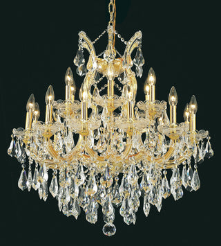 Maria Theresa 19 light Gold Chandelier Clear Royal Cut Crystal