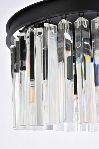 Sydney 3 light Matte Black Pendant Clear Royal Cut Crystal